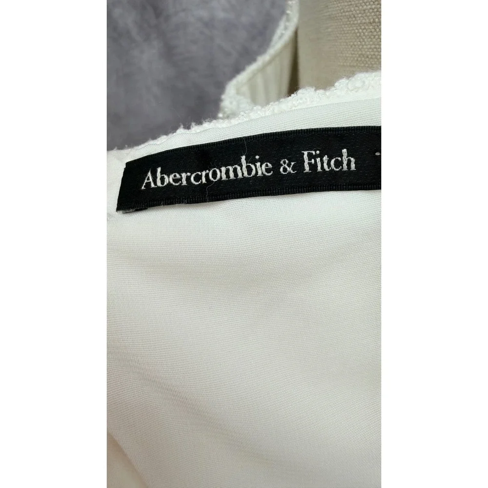 Abercrombie & Fitch Pearl Trim Tweed Mini Dress Bridal Womens Large Tall White